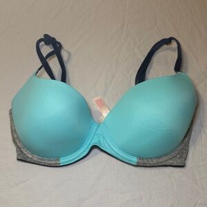 Victoria Secret PINK Color Block Wear Everywhere Lightly Lined Bra Size 32D EUC